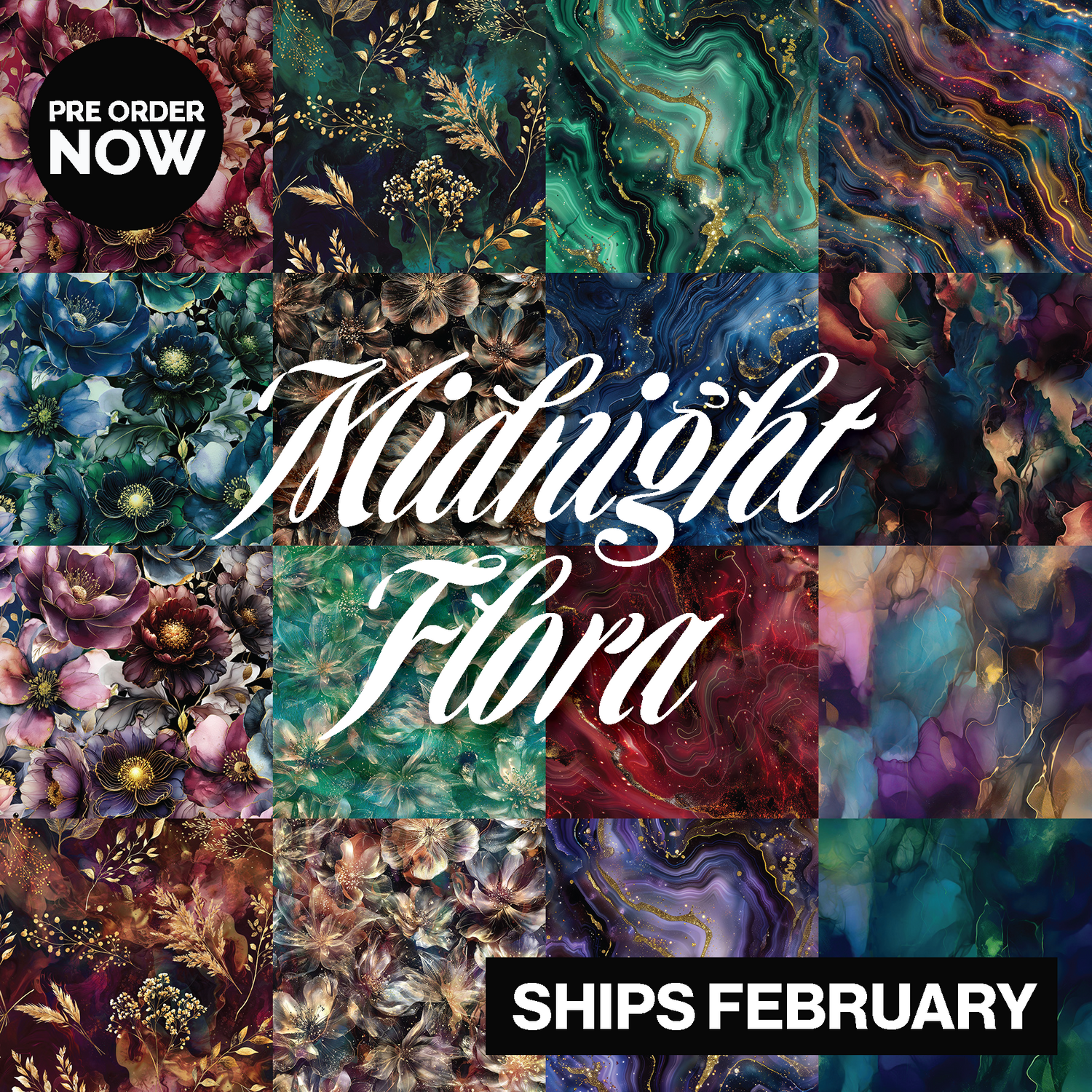 Midnight Flora by Hoffman Fabrics