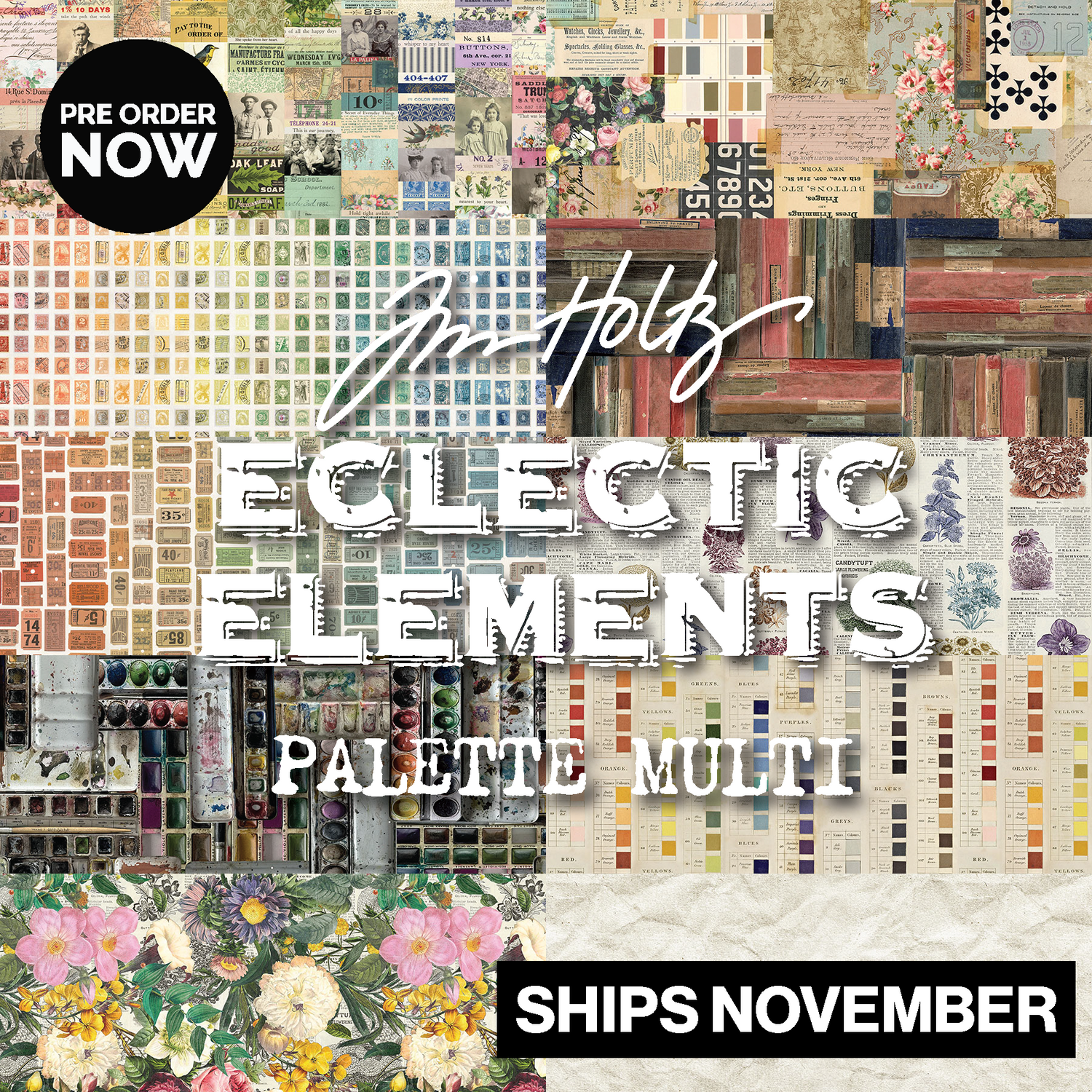 Eclectic Elements Palette Multi by Tim Holtz with FreeSpirit Fabrics