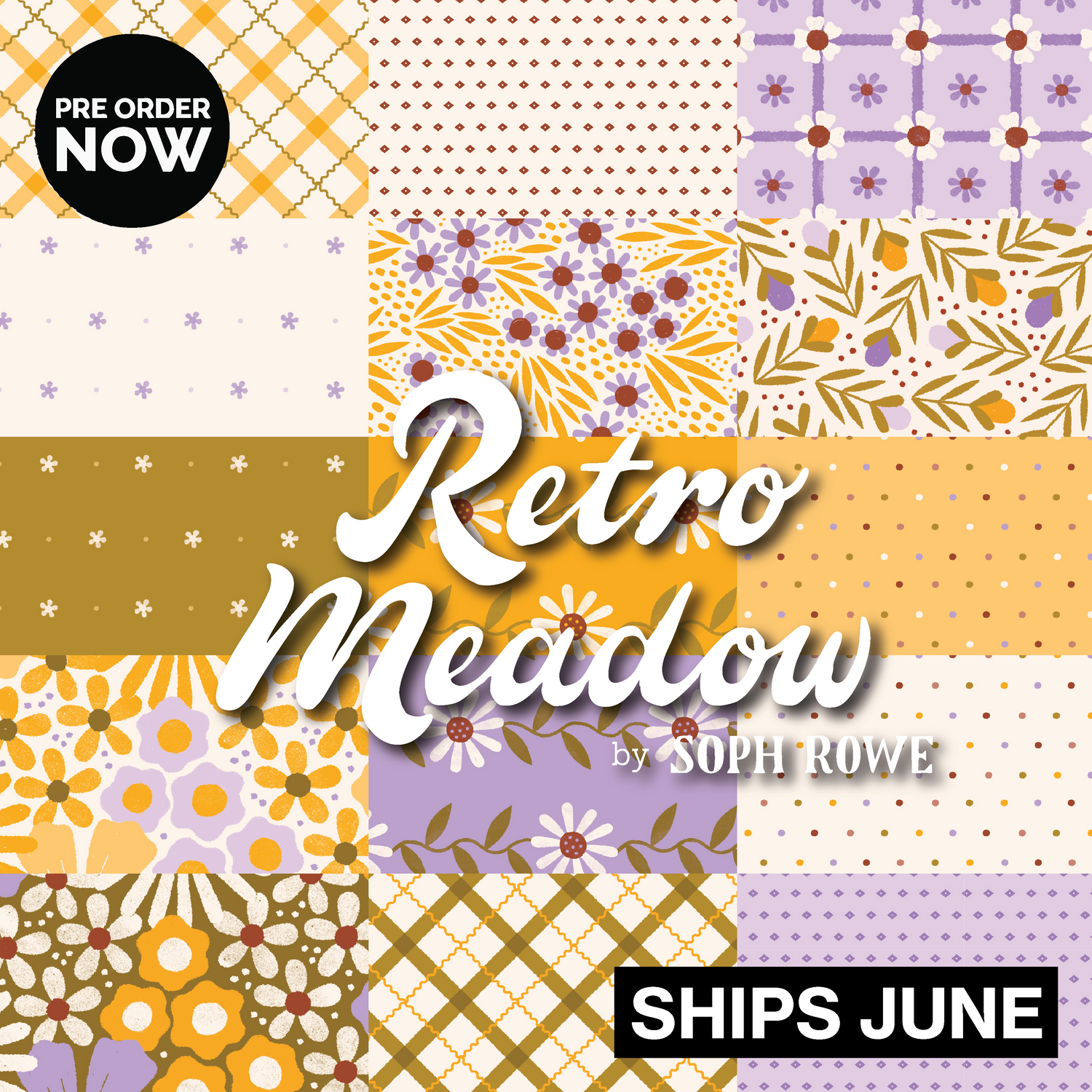 Retro Meadow by Sophie Rowe for Cloud9 Fabrics