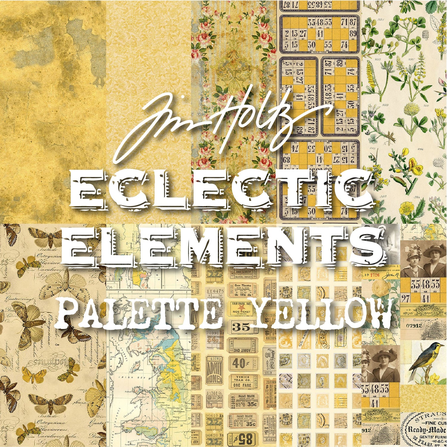 Eclectic Elements Palette Yellow Collection by Tim Holtz with Free Spirit Fabrics