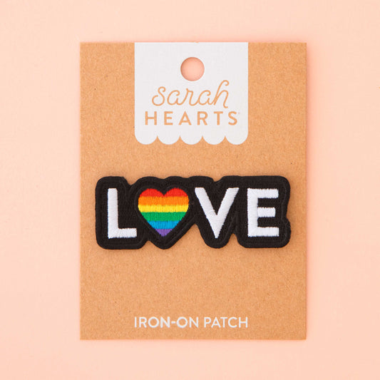 Sarah Hearts Love Pride Iron-On Patch