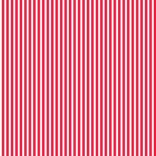 Simply Stripe - Lipstick - by Andover Fabrics