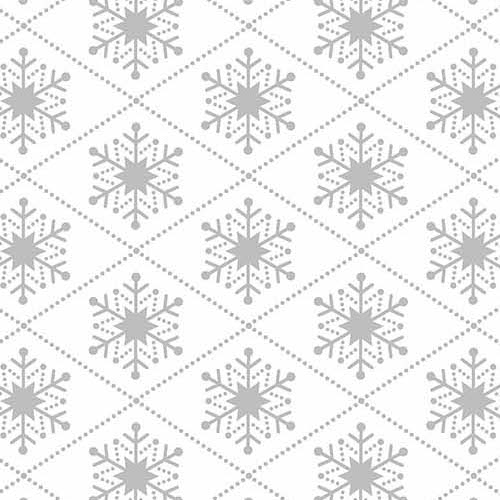 Winter Solstice - Snowflake Diamonds - (Half Yard Cut) Metallic Cotton Fabric by Patrick Lose Studios