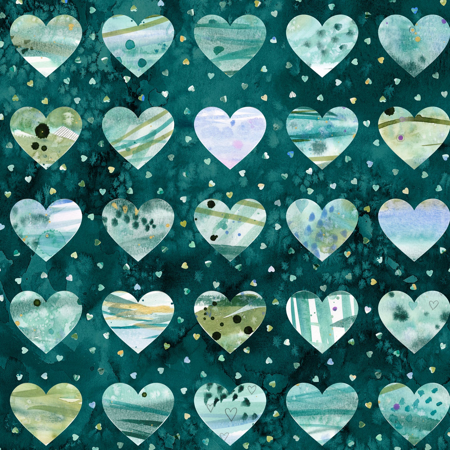 Fleur The Love - 108" Wide Back in Dark Teal - by Create Joy Project with Moda Fabrics