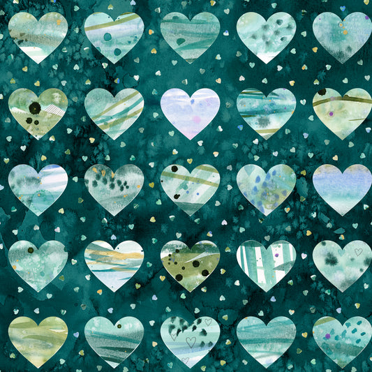 Fleur The Love - 108" Wide Back in Dark Teal - by Create Joy Project with Moda Fabrics