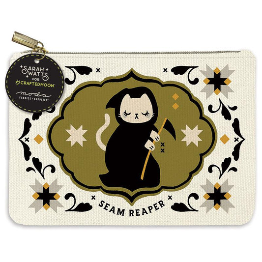 Seam Reaper Cat Zip Pouch - by Sarah Watts for Craftedmoon