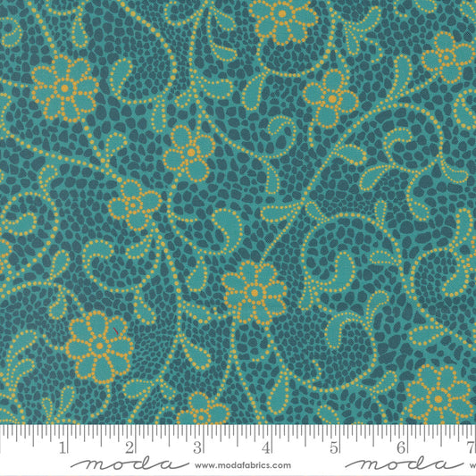 Parlor – Good Vibes Only Teal (Half Yard Cut) – by Crystal Manning with Moda Fabrics
