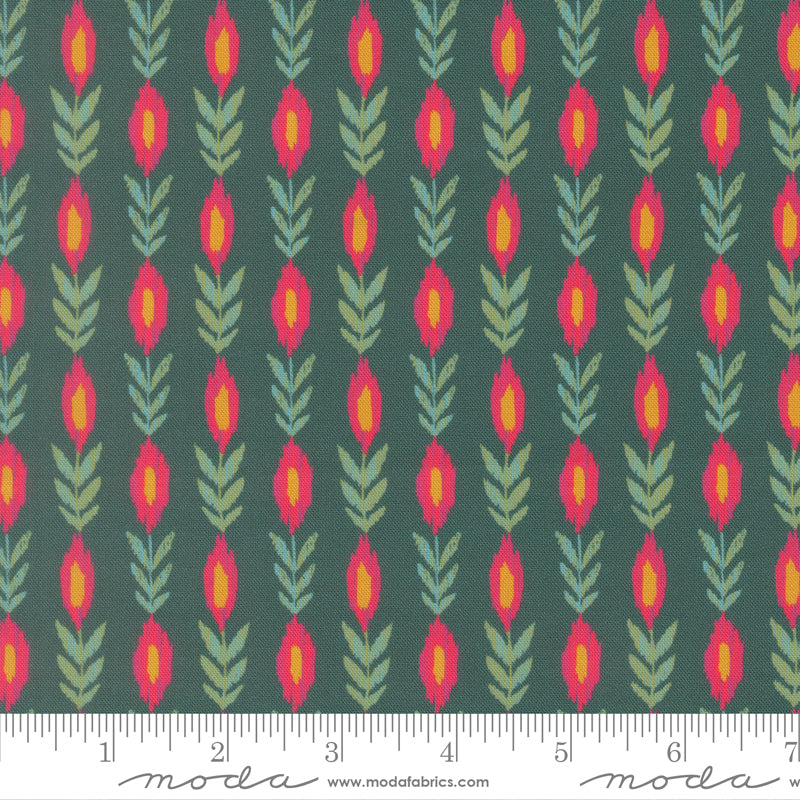 Sitara - Vines in Dark Teal - by Crystal Manning with Moda Fabrics
