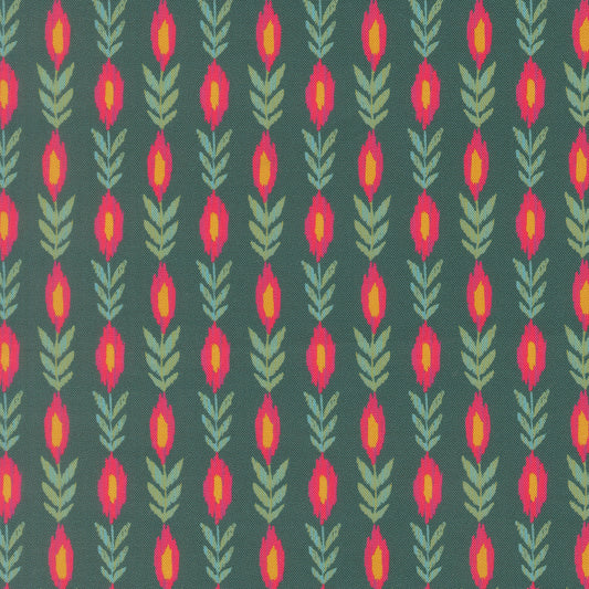 Sitara - Vines in Dark Teal - by Crystal Manning with Moda Fabrics