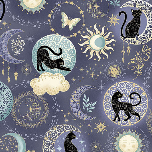 Charmed - Twilight Blue - by Makower UK with Andover Fabrics