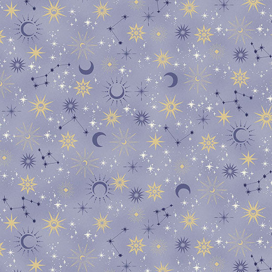 Charmed - Galaxy in Blue - by Makower UK with Andover Fabrics