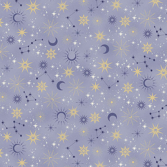 Charmed - Galaxy in Blue - by Makower UK with Andover Fabrics