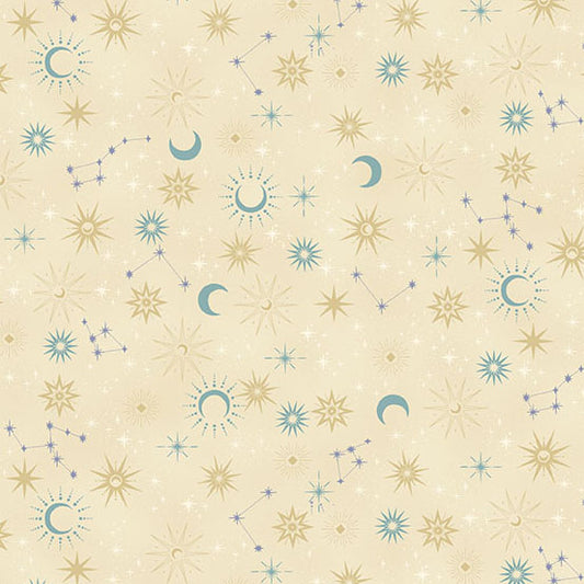 Charmed - Galaxy in Cream - by Makower UK with Andover Fabrics