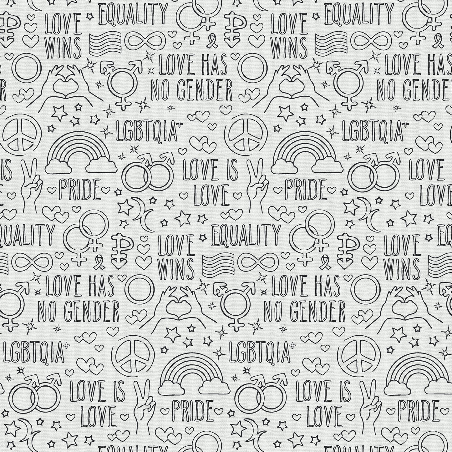 Siglas en Fucsia (Corte de media yarda) - Telas Love is Love Pride - Mx Domestic