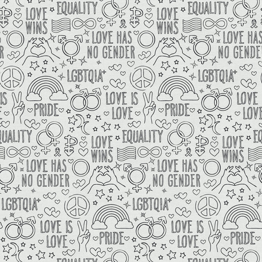 Love is Love Pride Fabrics - Love Wins Outline - by Mx Domestic