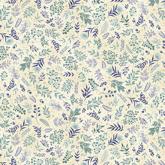 Charmed - Flora in Cream - by Makower UK with Andover Fabrics