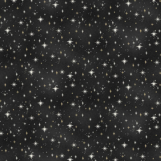 Charmed - Shimmer in Black - by Makower UK with Andover Fabrics