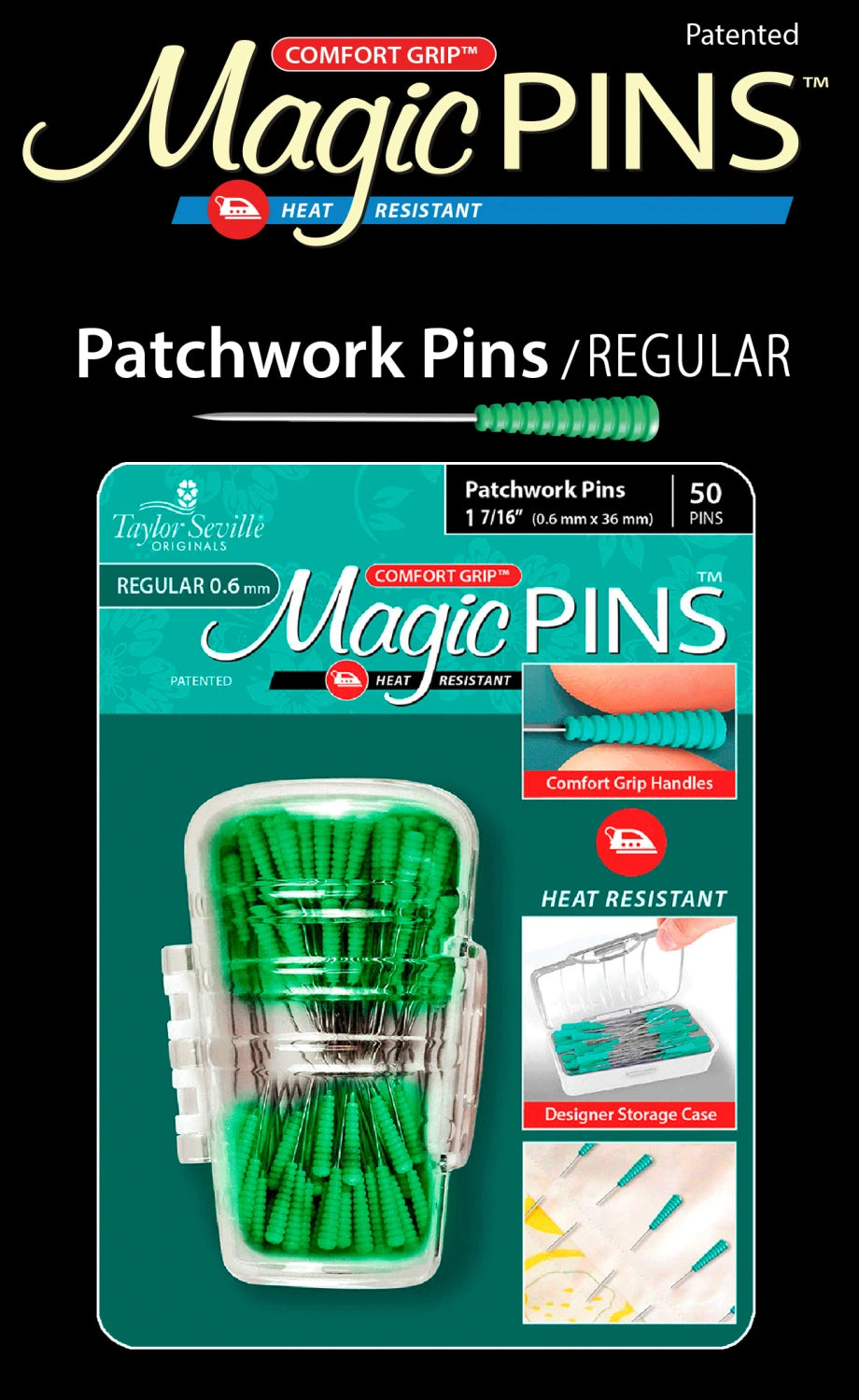 Magic Pins Patchwork - Regular - 50ct - Taylor Seville