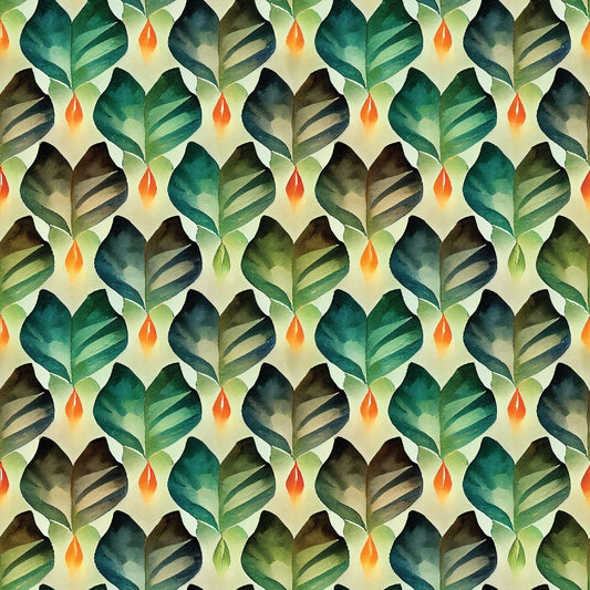 Bali Dreams - Lantern Leaves (Half Yard Cut) by Penn Gray Design with Cloud9 Organic Fabrics