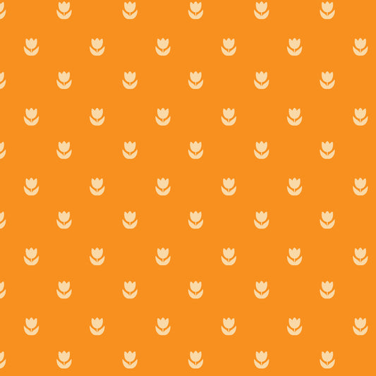 Blooming Garden - Flower Fields in Orange - by Jojulein Design with Cloud 9 Organic Fabrics