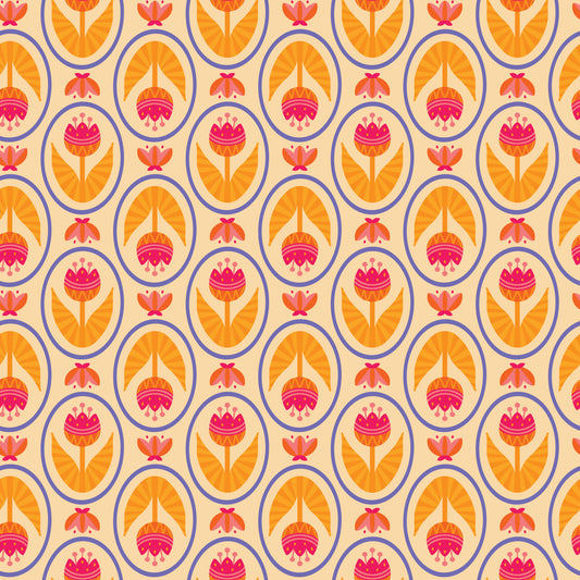 Blooming Garden - Tulip Love in Pale Orange - by Jojulein Design with Cloud 9 Organic Fabrics