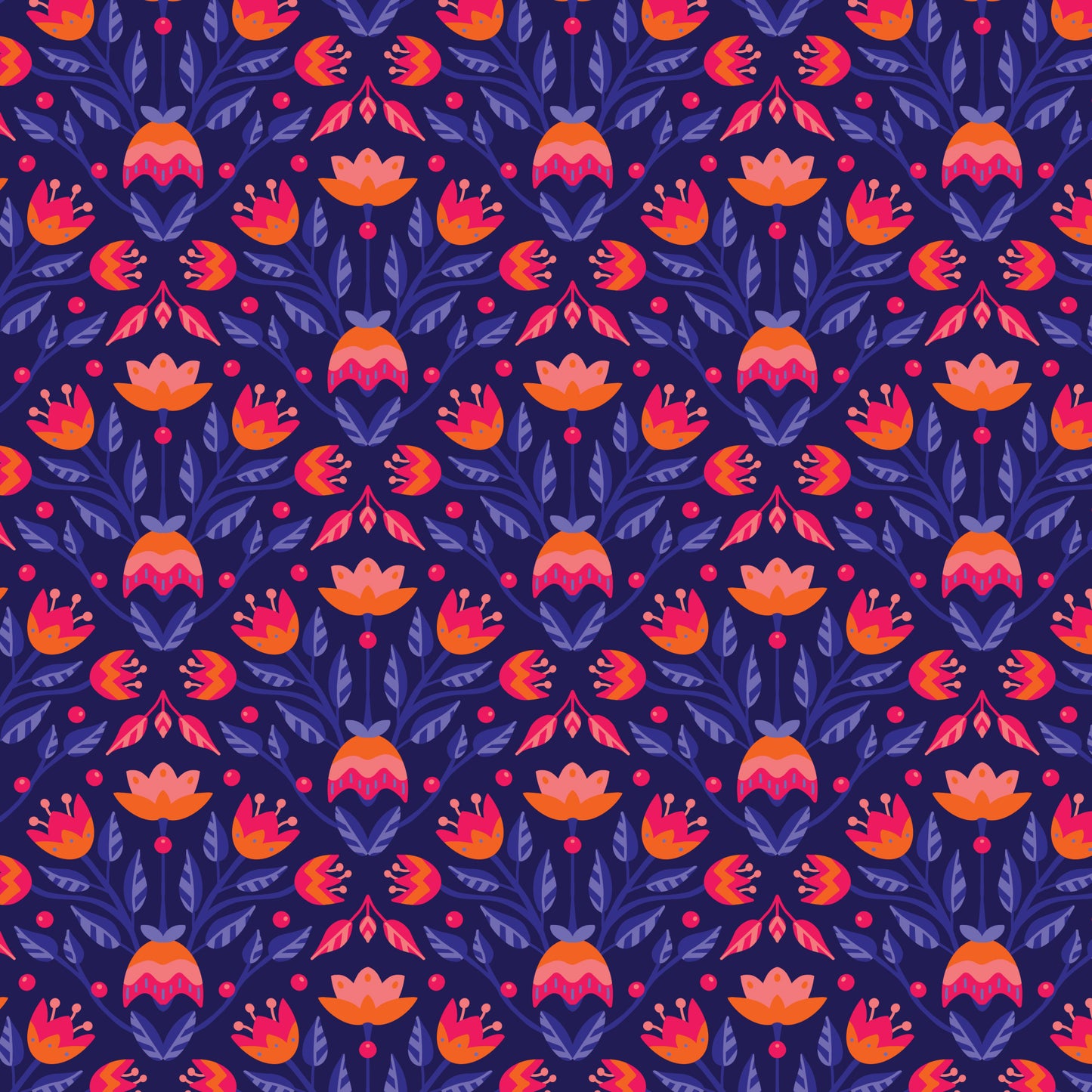 Blooming Garden - Full Bloom in Navy - by Jojulein Design with Cloud 9 Organic Fabrics