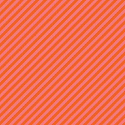 Blooming Garden - Stripes in Orange - by Jojulein Design with Cloud 9 Organic Fabrics