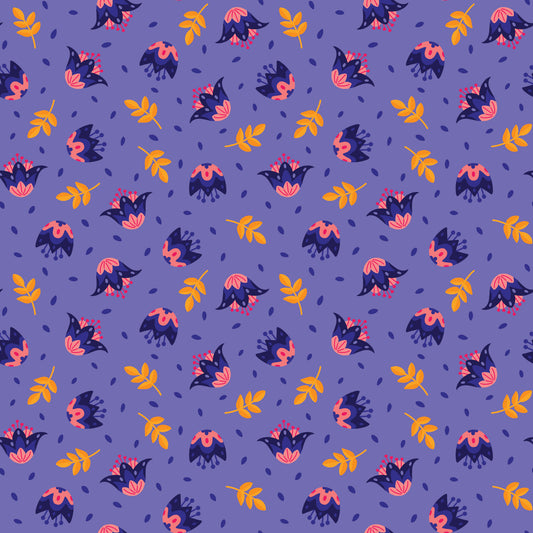 Blooming Garden - Flower Dance in Blue - by Jojulein Design with Cloud 9 Organic Fabrics