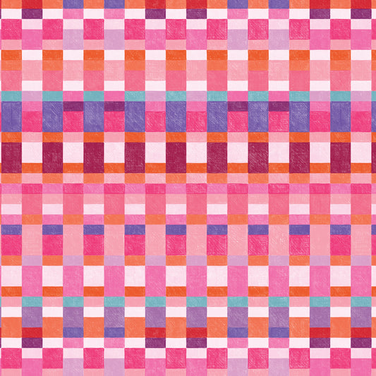 Pop & Plaids - Candy Pixel Threads - by Rachel Parker with Cloud 9 Organic Fabrics