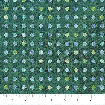 Synchronicity - Little Dots in Dark Teal - by Linda Ludovico with Northcott Fabrics