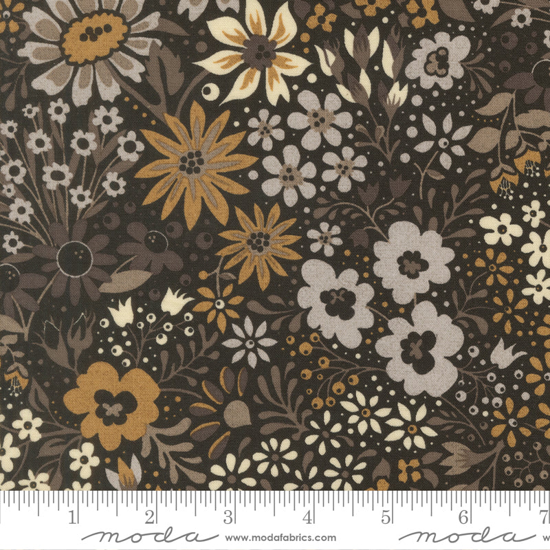 Posh - Florals in Onyx Noir - by BasicGrey with Moda fabrics