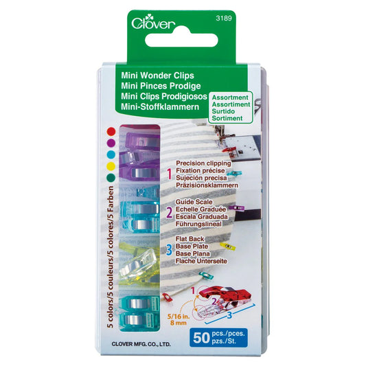 Mini Wonder Clips - Assorted - By Clover - 50 pcs