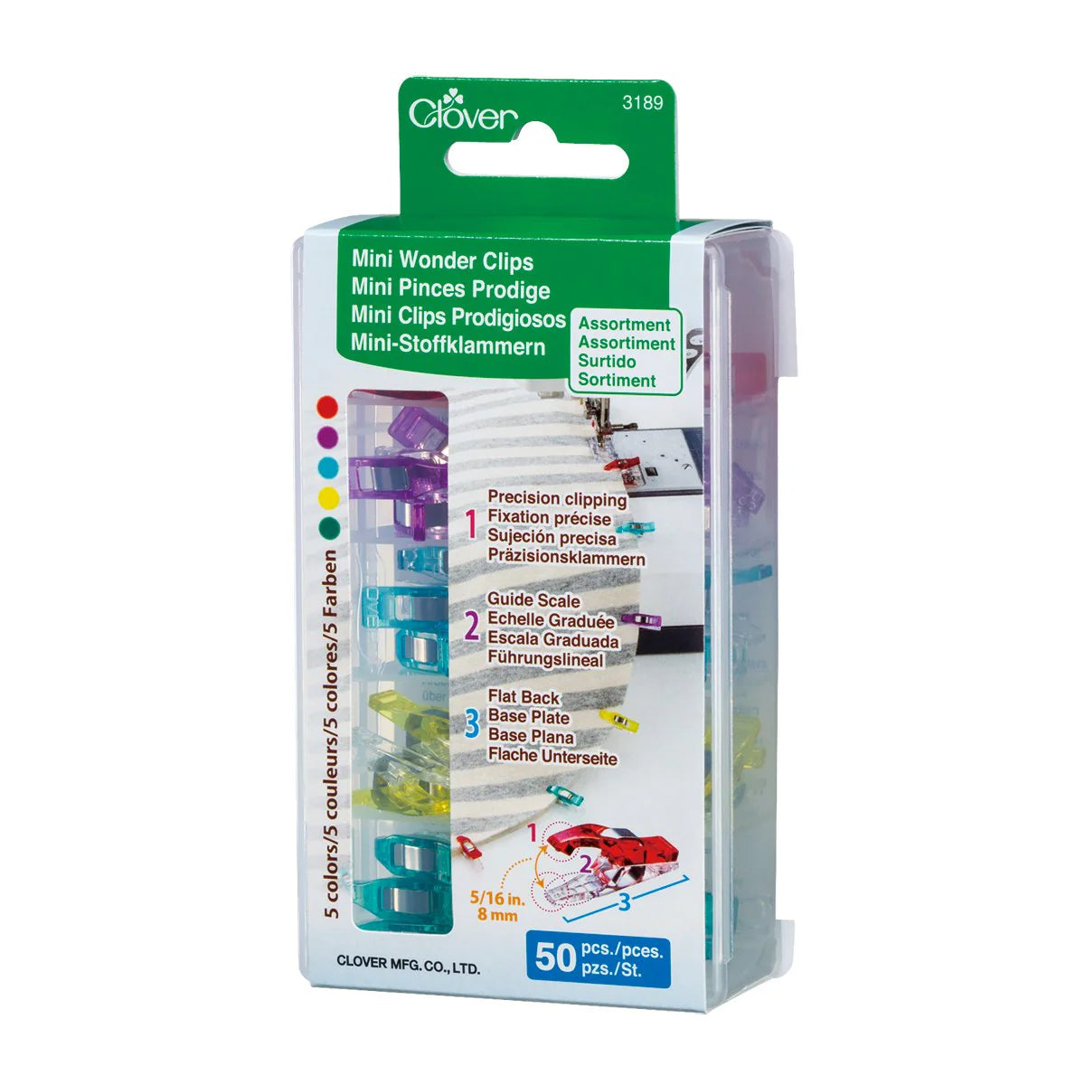 Mini Wonder Clips - Assorted - By Clover - 50 pcs