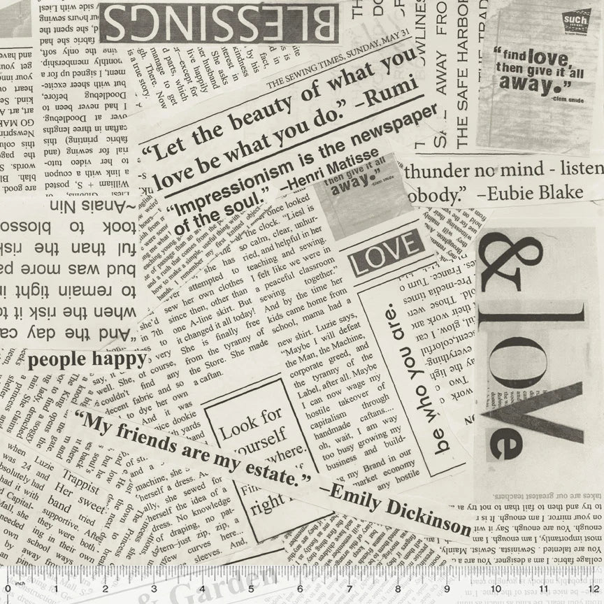 Story - Newsprint Canvas - by Carrie Bloomston with Windham Fabrics