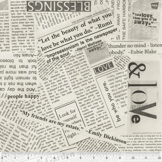 Story - Newsprint Canvas - by Carrie Bloomston with Windham Fabrics