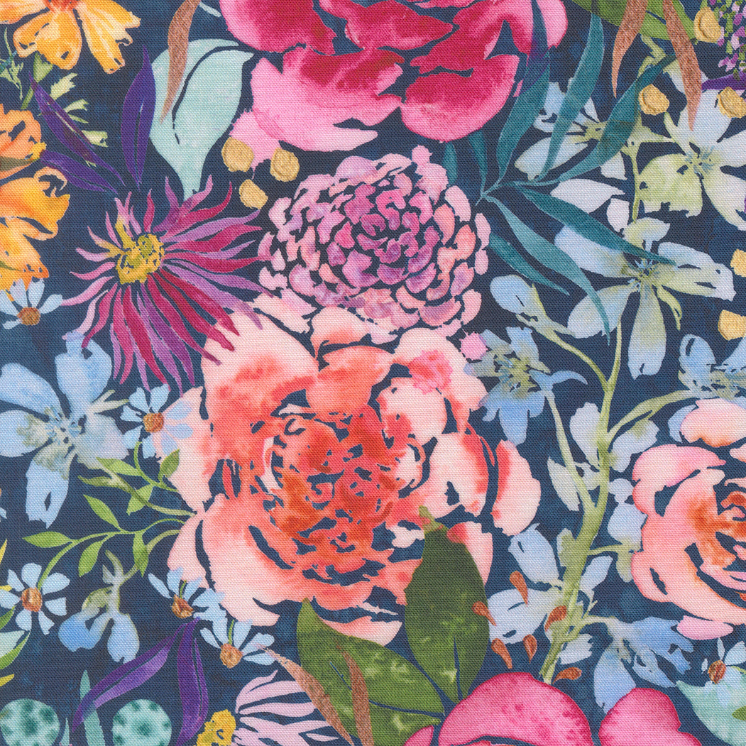 Soulstice - Midsummer Bloom in Navy - by Create Joy Project with Moda Fabrics