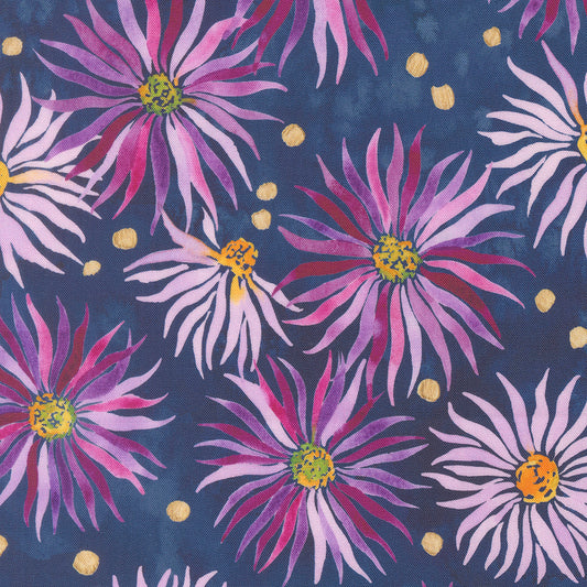 Soulstice - Wall Flower in Navy - by Create Joy Project with Moda Fabrics