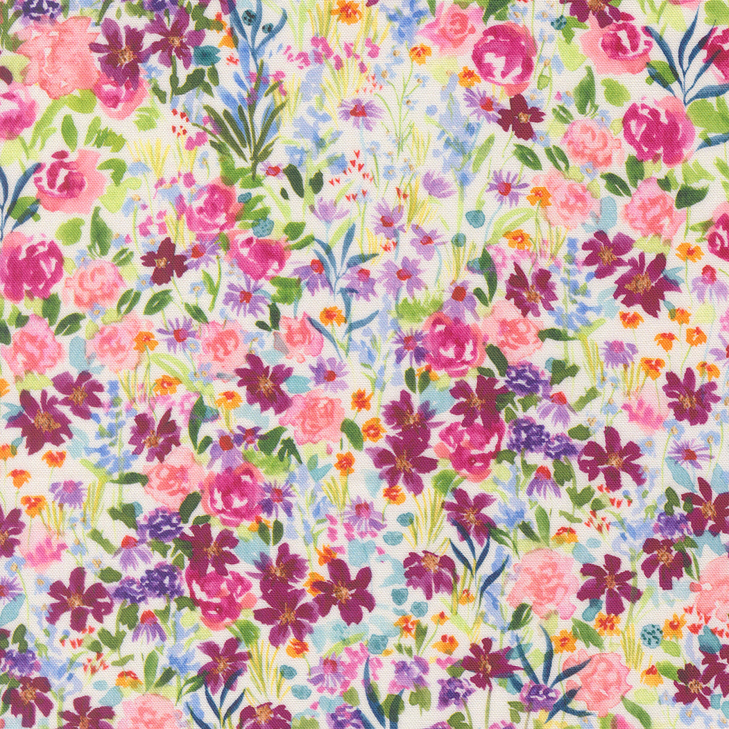 Soulstice - Garden Glitter in Cloud - by Create Joy Project with Moda Fabrics