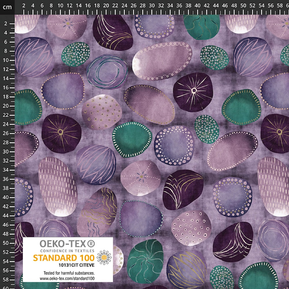 Colourful Leaves - Stone Circles - by Stof Fabrics