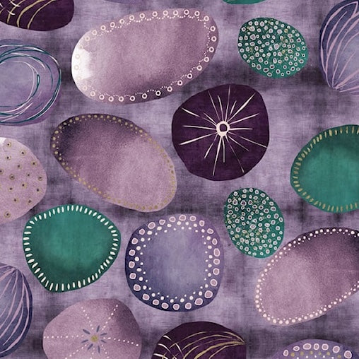 Colourful Leaves - Stone Circles - by Stof Fabrics