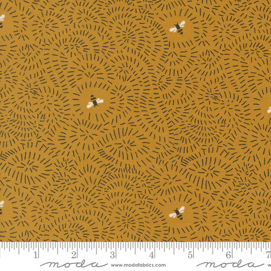 Bee Garden - Twists and Turns - Beeswax (Half Yard Cut) by Gingiber with Moda Fabrics