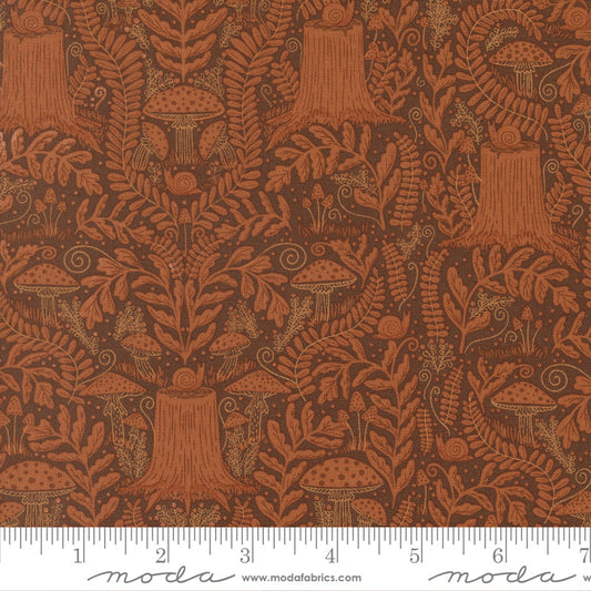 Night Owl – Mushroom Landscape in Cocoa (Half Yard Cut) – by Gingiber with Moda Fabrics