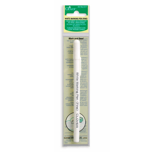 Clover Water Soluble or Iron Off Marking Pen - White