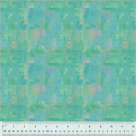 Grounded - Quiet Space, Aqua (Half Yard Cut) by Maria Carluccio with Windham Fabrics