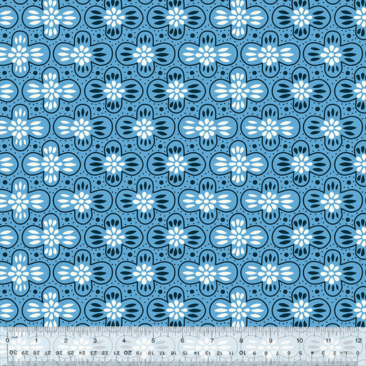 Pretty Things - 108" Quilt Back, Cottage Stripe in Deep - by Denyse Schmidt with Windham Fabrics
