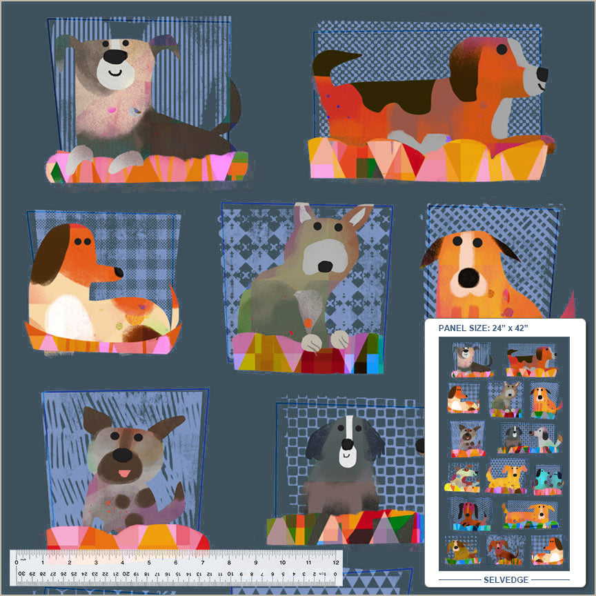 Fur-Ever Friends - Take me Home: Dogs (Half Yard Cut) by Gareth Lucas with Windham Fabrics.