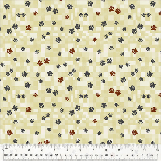 Fur-Ever Friends - Trail Home (Cream) (Half Yard Cut) by Gareth Lucas with Windham Fabrics.