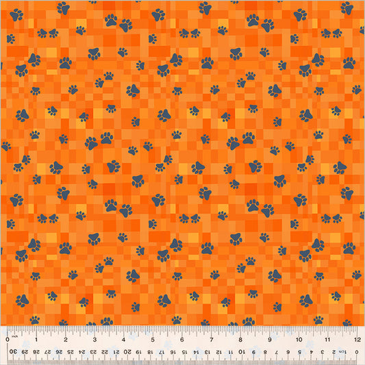 Fur-Ever Friends - Trail Home (Orange) (Half Yard Cut) by Gareth Lucas with Windham Fabrics.