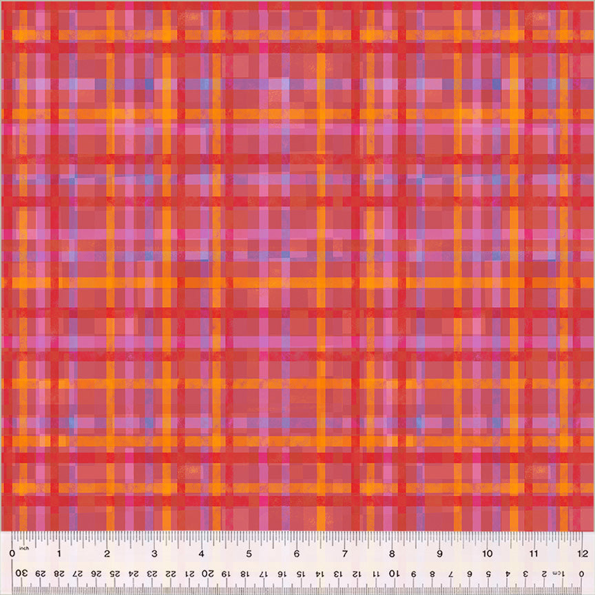 Fur-Ever Friends - Playful Plaid (Red) (Half Yard Cut) by Gareth Lucas with Windham Fabrics.