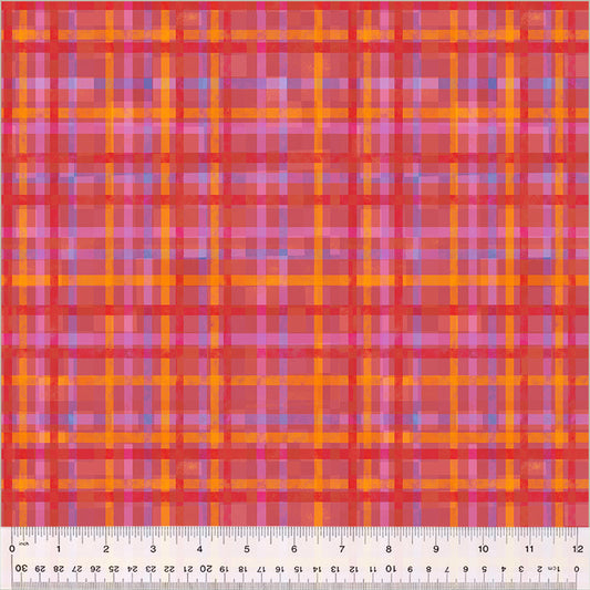 Fur-Ever Friends - Playful Plaid (Red) (Half Yard Cut) by Gareth Lucas with Windham Fabrics.